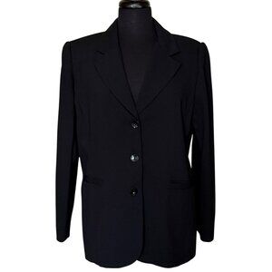 Alfred Dunner Petite Black Blazer Jacket 100% Polyester Women's Size 8P